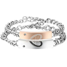Carica l&#39;immagine nel visualizzatore di Gallery, Cupimatch Coppia Lovers Braccialetto Bracciale Acciaio Inox Puzzle Cuore... - Ilgrandebazar