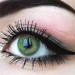 GLAMLENS Lenti a contatto colorate verdi Green - mensili - con porta lenti a...