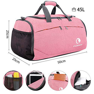 CANWAY Borsone Palestra Sportivo da Viaggio con Rosa