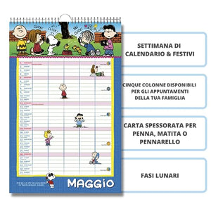 EURO PUBLISHING: Calendario Agenda Peanuts 2024 - Prodotto ufficiale - cm 29x44