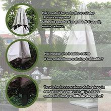 Carica l&#39;immagine nel visualizzatore di Gallery, Raword Copertura per ombrellone, Tessuto Oxford 420D, Impermeabile, per ombrellone a sbalzo, Copertura con Cerniera, per ombrellone da 2,7 m a 3,4 m, in Giardino e all&#39;aperto, Nero