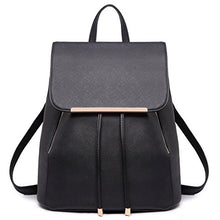Carica l&#39;immagine nel visualizzatore di Gallery, Miss Lulu Borsa a Tracolla Zaino Casual in Pelle PU Moda Donna (Nero) Nero