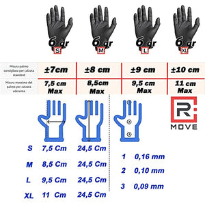 100 guanti in Nitrile NERI 6 grammi EXTRA RESISTENTI, 60% di SPESSORE in più al dito rispetto al 3,5 gr, NO polvere, NO lattice, per Meccanici, Tatuatori, Estetisti, Ristorazione, Guanti da lavoro (L)