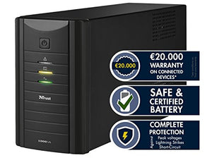 Trust Oxxtron UPS Gruppo di Continuità 1000VA, Nero