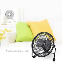 Carica l'immagine nel visualizzatore di Gallery, HUALANS Ventilatore USB in Acciaio,Ventilatore da Tavolo 4 Pollici Nero