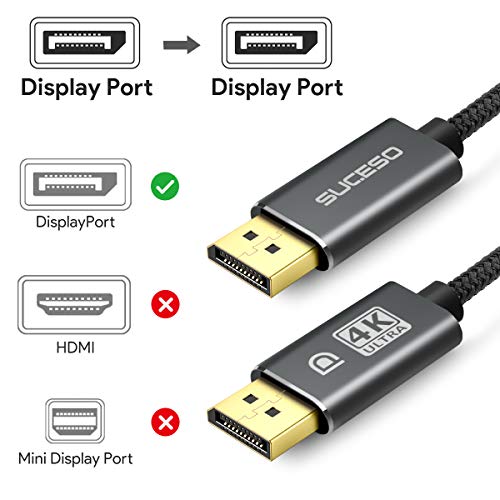 SUCESO Cavo DisplayPort 2m,Cavo DP a [4K 60Hz,...