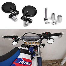 Carica l&#39;immagine nel visualizzatore di Gallery, Rotondi Moto Specchietti Retrovisori Laterali 7/8&#39;&#39; 22mm Specchio di #2-Nero - Ilgrandebazar