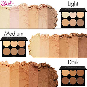 Sleek MakeUP - Kit per contorno viso, consistenza cremosa, colori scuri