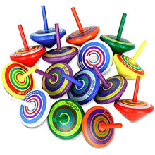 Carica l'immagine nel visualizzatore di Gallery, LISOPO 15 trottole in legno, giocattolo colorato, per feste di compleanno per bambini