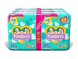 Pampers Baby Dry Duo Mini, 186 Pannolini, Taglia 2 (3-6 kg) - Ilgrandebazar