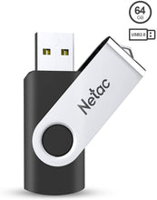 Carica l'immagine nel visualizzatore di Gallery, Netac 64G Chiavetta USB 2.0，Rotazione a 360 ° Pen Drive，USB Flash Drive velocità di Lettura Fino a 20 MB/s，Thumb Drive Memoria Stick