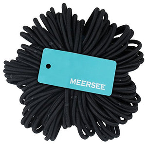 Meersee Elastici per capelli spessi e ricci, Misura grande, Nero, 100 Nero - Ilgrandebazar