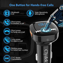 Carica l&#39;immagine nel visualizzatore di Gallery, Trasmettitore FM Bluetooth, Clydek V5.0 Bluetooth Adattatore per Autoradio...