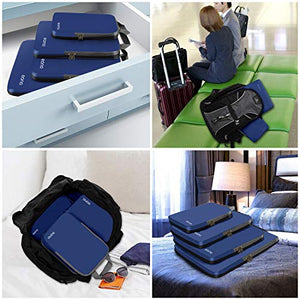 Eono by Amazon - Organizzatori da Viaggio a Compressione, 4 Pezzi, Navy