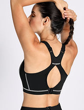 Carica l'immagine nel visualizzatore di Gallery, SYROKAN Donna Reggiseno Sportivo Sostegno Totale Senza Ferretto 6E, Nero
