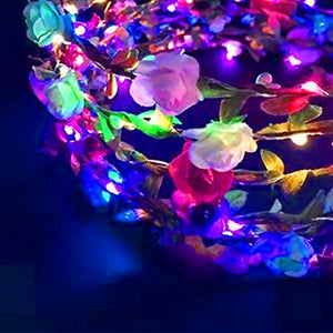 PTHTECHUS 12 Pezzi LED Fascia Fiori, Capelli Bambina Ghirlanda Fiori LED... - Ilgrandebazar