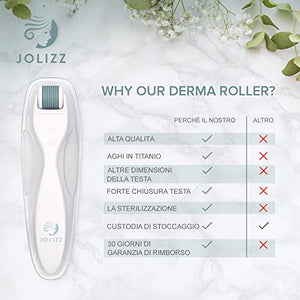 Jolizz Dermaroller - Strumento per Microdermabrasione con 4 Testine 0.25mm... - Ilgrandebazar