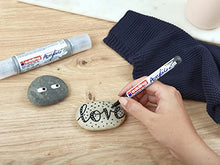 Carica l&#39;immagine nel visualizzatore di Gallery, edding 5300 Marcatore a Vernice Acrilica Fine, Bianco, 1 Waterproof, Punta Tonda 1-2Mm, Pennnarello per Disegno Su Tela, Carta, Legno, per Ciotoli