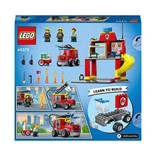 Carica l&#39;immagine nel visualizzatore di Gallery, LEGO 60375 City Fire Caserma dei Pompieri e Autopompa con Camion Giocattolo dei Vigili del Fuoco, Giochi per Bambini e Bambine dai 4 Anni, Idee Regalo