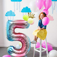 Carica l'immagine nel visualizzatore di Gallery, Foil Palloncini Numeri Arcobaleno 25 Pezzi, Numero Gigante 40 1