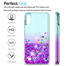 Carica l'immagine nel visualizzatore di Gallery, LeYi Custodia Galaxy A10 Glitter Cover con Vetro EU ZX NZ Sam M10 Teal/Purple