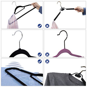 SONGMICS Grucce con Velluto, 50 Pezzi, Gancio Rotante a 360°, Nero - Ilgrandebazar