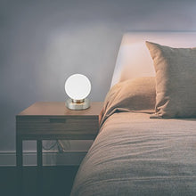Carica l&#39;immagine nel visualizzatore di Gallery, Lampada da comodino, forma a sfera, interruttore touch, luce Sfera Bianca - Ilgrandebazar