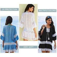 Carica l'immagine nel visualizzatore di Gallery, Tuopuda Abito da Spiaggia Donna Mare Boemo Copricostumi Bagno Costume Blu