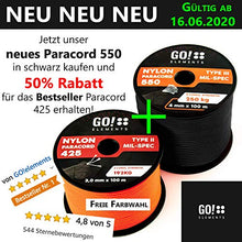 Carica l'immagine nel visualizzatore di Gallery, GO!elements 100m Paracord Corda in Nylon antistrappo - 3mm 425 Oliva