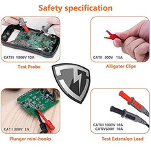 Carica l'immagine nel visualizzatore di Gallery, Cavi di Misura Silicone , 8 Pezzi Puntali Tester per Multimetro con Prolunga...