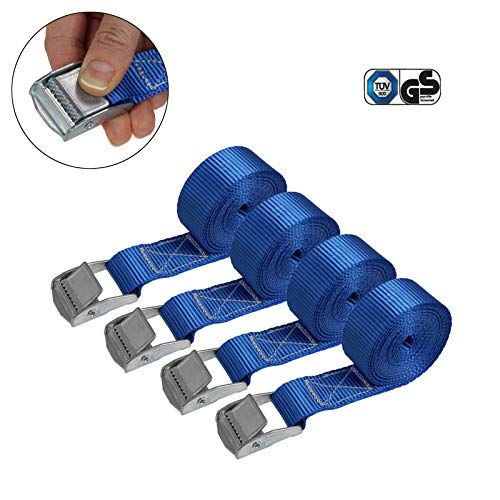 Cinghia di fissaggio Cinghie tensione - blu - 2,5m 4 pezzi 2.5 cm x m - Ilgrandebazar