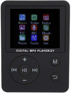 Lettore Musicale MP3 MP4, Lettore HiFi con Schermo a Colori Portatile Leggero e Sottile Lettore Musicale MP3 MP4 Pulsante Rotondo USB2.0(黑色)