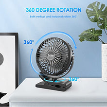 Carica l&#39;immagine nel visualizzatore di Gallery, Mini Ventilatore USB Portatile con Clip 10000 mAh, 3 in 1 Ventilatore Versatile con Luce a LED, 12-40 ore, Ricaricabile Ventilatore da Tavolo Silenzioso, Rotazione di 360°, per Ufficio, Auto, Viaggio