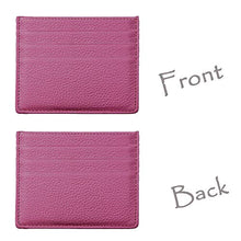 Carica l&#39;immagine nel visualizzatore di Gallery, Hibate, porta carte di credito sottile, unisex, in vera pelle, A_viola Viola