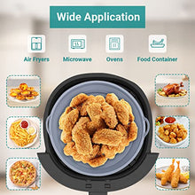 Carica l&#39;immagine nel visualizzatore di Gallery, Alyvisun 2 Pezzi Accessori in Silicone per Air Fryer Teglie per Friggitrice ad Aria Contenitori Cestello Riutilizzabile Rotondo Tappetino Stampi per Airfryer, Microonde, Forno (Grigio)
