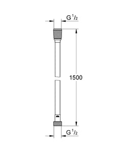 GROHE Flessibile, 28364000, Cromo 1.50 m, - Ilgrandebazar