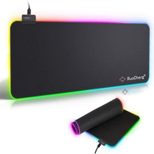 Carica l'immagine nel visualizzatore di Gallery, RuoCherg Tappetino Mouse Gaming, RGB Grande Mouse Pad 10 Effetti Luce XXL 800x300mm Superficie Liscio, Base in Gomma Antiscivolo Tappetino per Mouse per Computer, PC e Laptop (800 x 300)