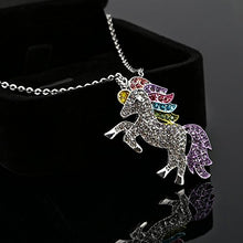 Carica l'immagine nel visualizzatore di Gallery, Naler Collana pendente con unicorno, Ciondolo ciondolo in argento con... - Ilgrandebazar
