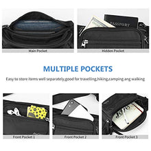 Carica l'immagine nel visualizzatore di Gallery, ProCase Marsupio Uomo Grande con 6 Tasche, Waist Fanny Pack Bag in Nylon Nero