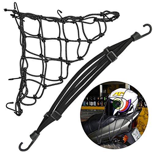 1pz Rete Riflettente Elastica Moto + 1Pz Corda Moto...