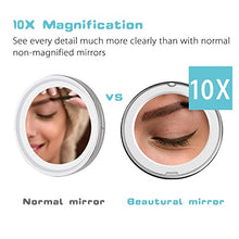 Carica l'immagine nel visualizzatore di Gallery, BEAUTURAL Specchio per Trucco Makeup con Ingrandimento 10 X e Luce LED,... - Ilgrandebazar