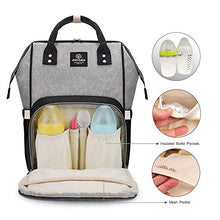 Carica l&#39;immagine nel visualizzatore di Gallery, Pipibear Zaino Fasciatoio - Isolamento, Impermeabile, Grande Grigio-nero