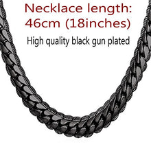 Carica l&#39;immagine nel visualizzatore di Gallery, U7 Collana Uomo a Catena Cubana Larghezza 6mm 9mm Grossa Nero(9mm) - Ilgrandebazar