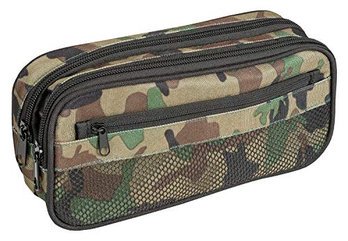 Idena 20056 - Astuccio con 2 scomparti e tasca in rete, colore: Multicolore