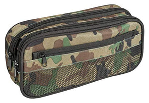Idena 20056 - Astuccio con 2 scomparti e tasca in rete, colore: Multicolore