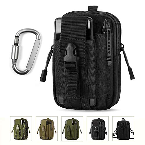 Unigear Borsa da Cintura Borsello 1000D Nylo Marsupio Tattica Militare + Nero