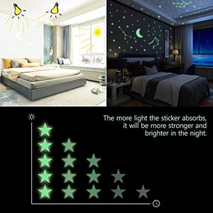 Adesivi da Parete Fluorescenti 425pcs, Yosemy 4 Pezzi Stelle e...