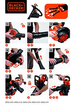 Carica l'immagine nel visualizzatore di Gallery, Black+Decker Beblv301 Soffiatore Elettrico, Trituratore, Aspiratore Foglie Capacità Di Raccolta 72 Litri, 3000 W, Nero Arancione, ‎64 x 39 x 44 cm; 6 Kg