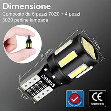 Carica l&#39;immagine nel visualizzatore di Gallery, Anpro 2020 Lampadina a T10 LED per Auto - W5W Led 6000K Luce Bianca Super...