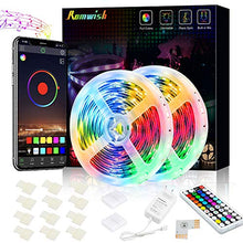 Carica l'immagine nel visualizzatore di Gallery, Striscia LED 10M, Romwish luci led colorate RGB SMD 5050 Bluetooth musica 10M